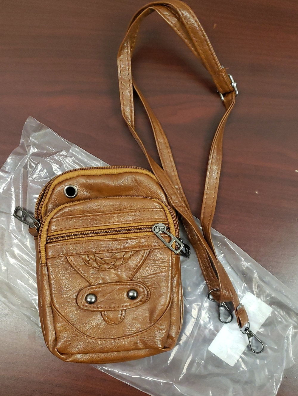 Men's Small Crossbody Bag in Tan - Compact Everyday Carry